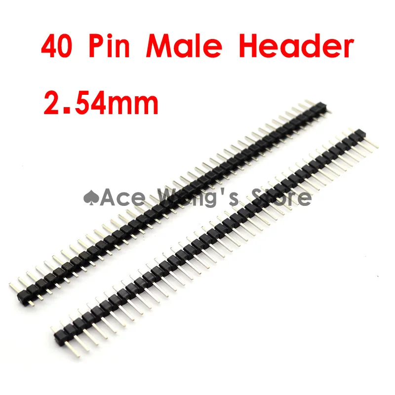 20 PCS /Lot  Connector 2.54mm 40 Pin Male Single Row silver Pin Header Strip Brand New hot sales