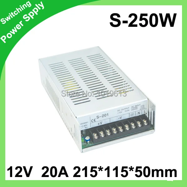 

250W 12V 20A Single Output Switching power supply for LED Strip light AC to DC LED Driver