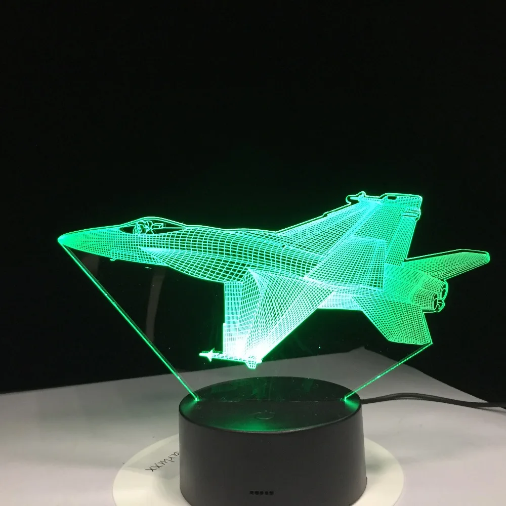 F/A-18 F16 Fighting Plane 3D Lamp light Fighter Jet Kit Remote Switch Small Night Light Colored lights Bedroom Table Lamp