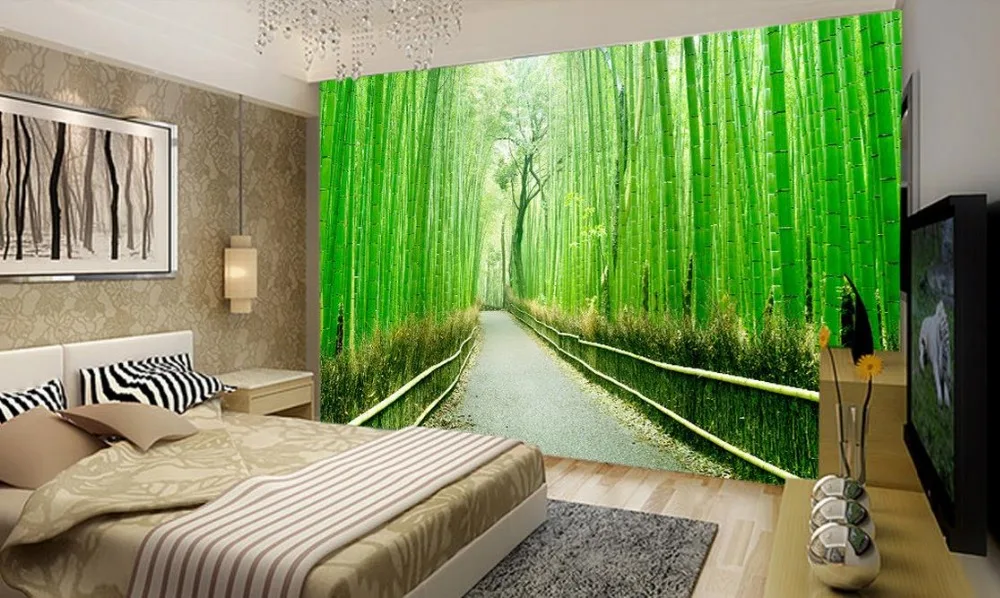 

Custom photo wallpaper Large 3D Stereo romantic bamboo 3d room wallpaper landscape Custom 3d mural wallpaper