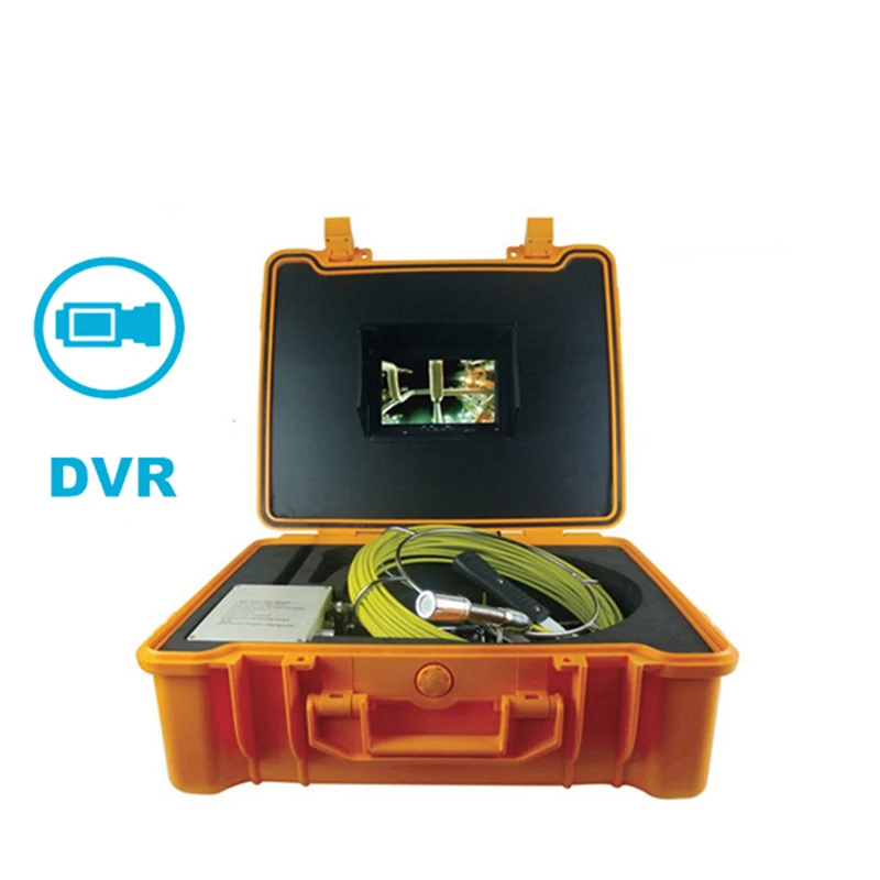 

20M Fiberglass Cable Sewer Drain Pipe Inspection Camera Video System With DVR Function 7 inch LCD