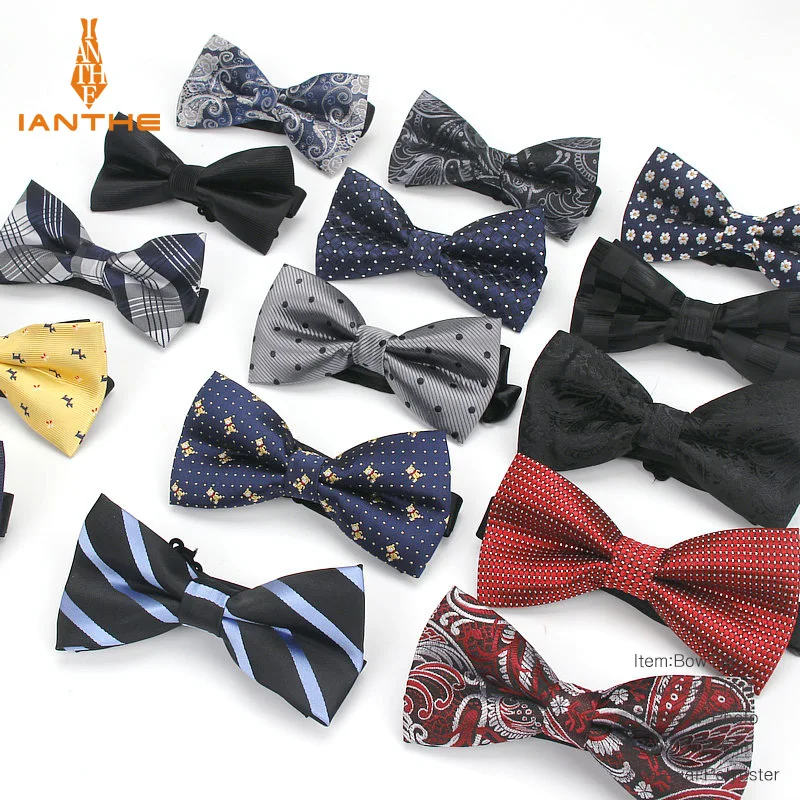 Fashion Bowties Groom Men Plaid Stripe Cravat For Men Dot Butterfly Gravata Designer Male Star Marriage Wedding Paisley Bow Ties