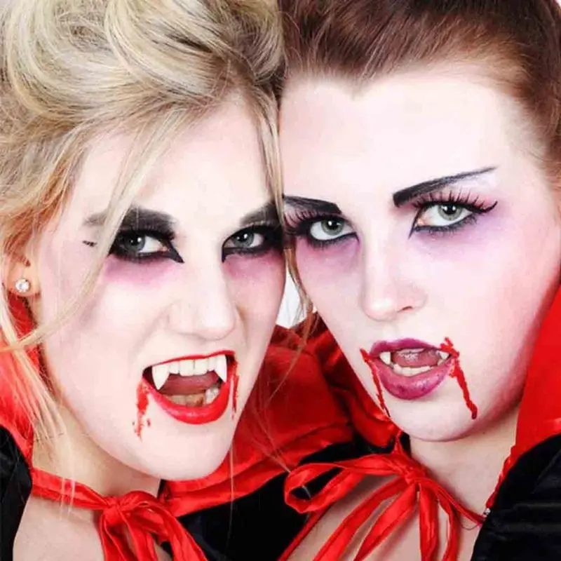 Disfraz de fiesta de Halloween para niños y adultos, vestido horrible de vampiro, colmillos de dientes falsos, dentaduras, accesorios para fotos de Cosplay, decoraciones DIY