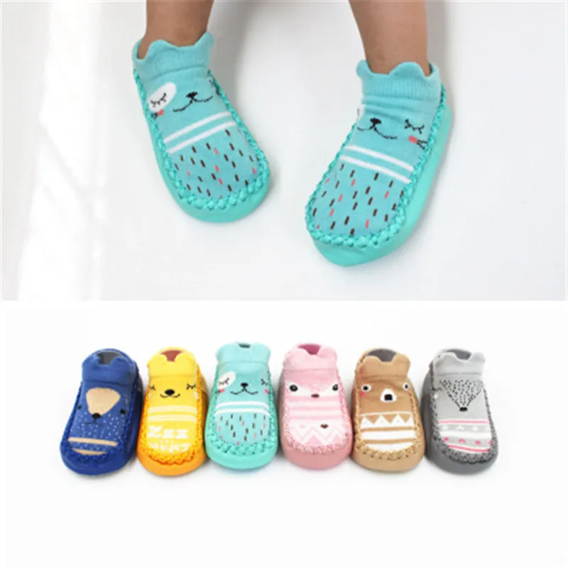 Neue Ankunft Baby Boden Socken Anti-Slip Weichen Boden Schuhe Atmungsaktive Baumwolle Socken Kleinkind Mädchen Mit Gummi Sohlen Kinder stiefel Socken