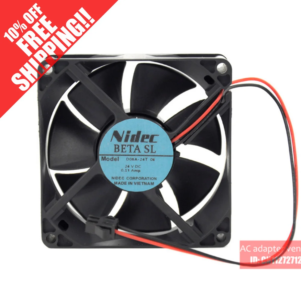 

new Nidec cooling fan 8025 D08A-24TU 06 24V DC 0.11A