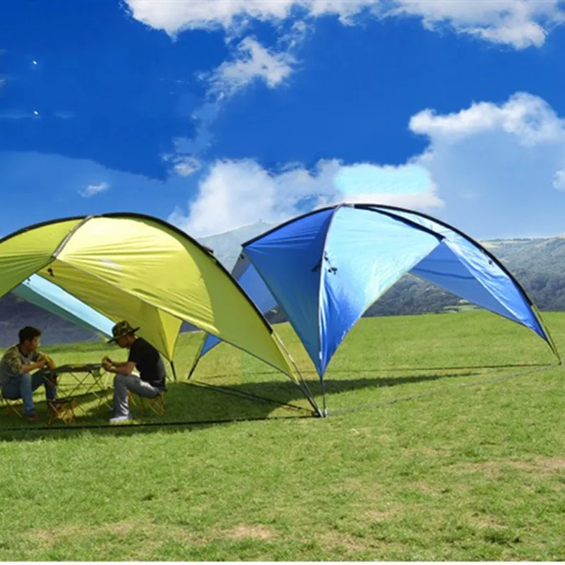 Portable Outdoor Camp Picnic Tent Beach Sunshade Waterproof Fishing Canopy Gazebo Sun Shelter 3Side 4.8x4.8x4.8x4.8x2m Tentage