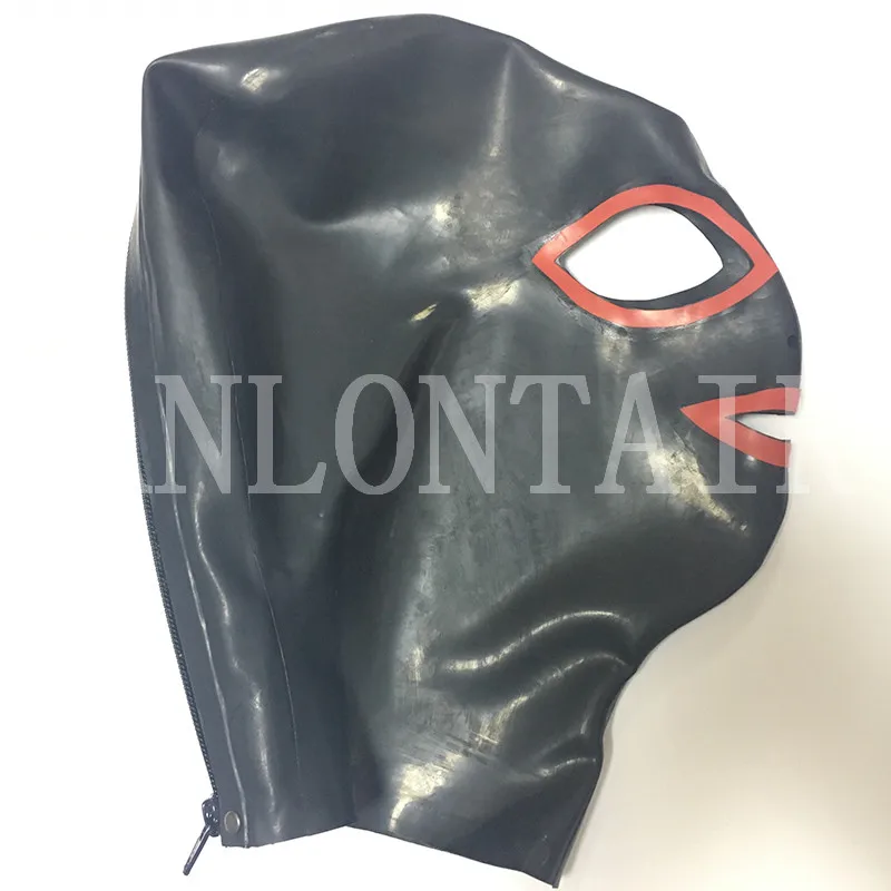 Unisex sexy lingerie exotic club wear Handmade Black Latex Hoods Mask with Open Big Eyes Cosplay fetish Mask Custom Made Uniform