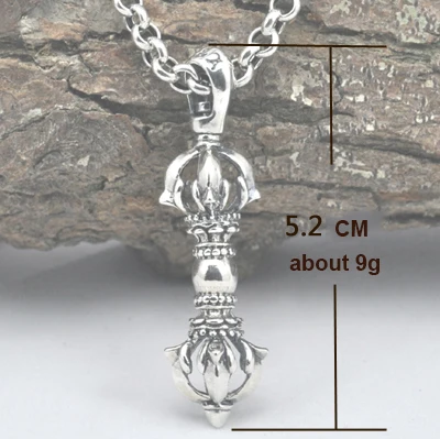 MAYONES Real 925 Sterling Silver Vajra Pendant S925 Solid Thai Silver Pendant for Necklaces Men Women Jewelry