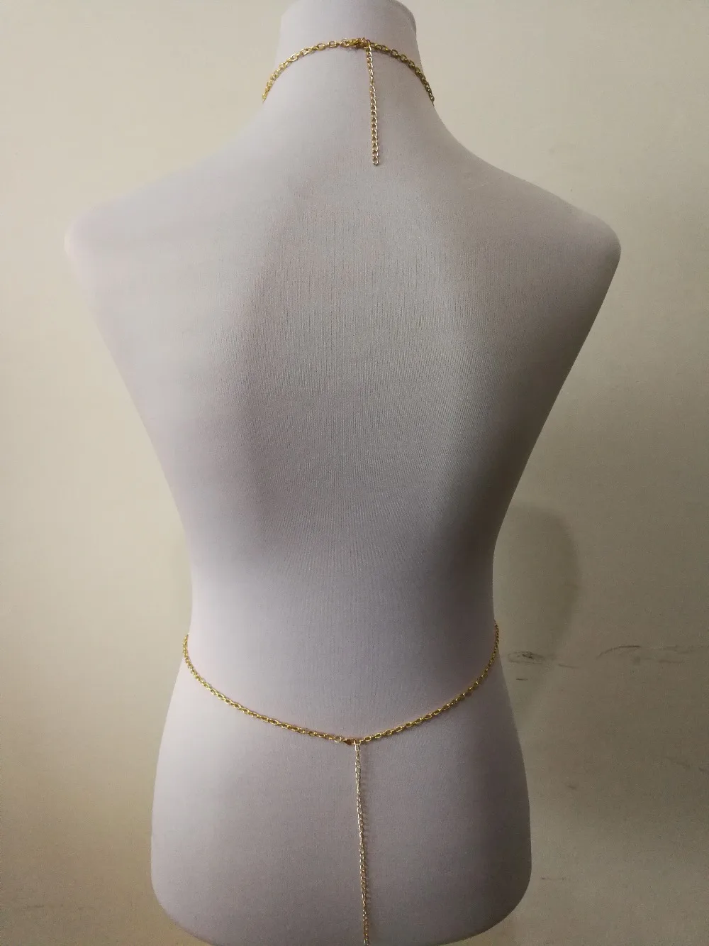 Fashion Style WRB1016 Women Gold Colour Chains Acrylic Beads Necklace Bra Wear Chain Crop Tops Party Jewelry