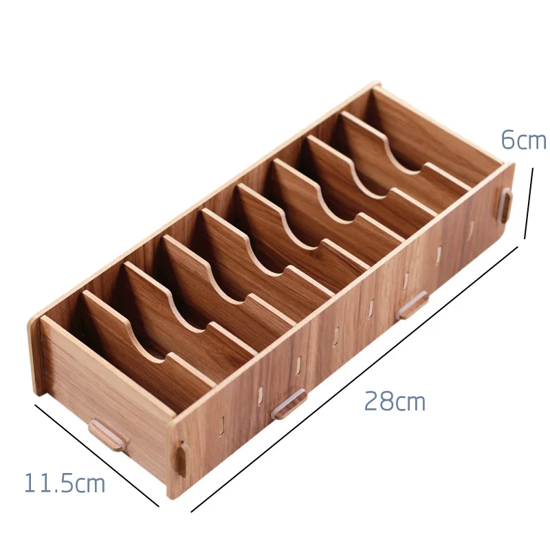 

Creative office desktop storage organization wooden card holder memo cards stationery frame assembling card Home Office Storage