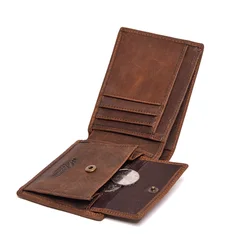 Real Leather Wallet Men Organizer Wallets Brand Vintage Genuine Leather Cowhide Short Men's Wallet Purse With Coin Pocket TW1653