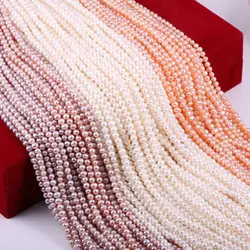 Natural Freshwater Pearl Beads High Quality Nearly Round 36cm Punch Loose Beads for DIY Women Necklace Bracelet Jewelry Making