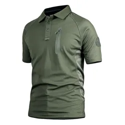 MEGE Summer Coolmax Breathable Fabric Polo For Men,  Men's Brand Tactical Army SAWT Quick Dry Polo Shirt