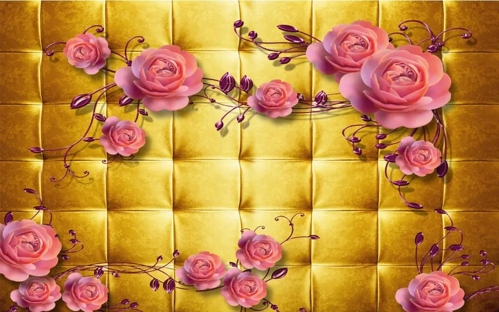 

3D wallpaper TV background wallpaper the living room sofa backdrop mural 3d flower wallpaper 3d mural designs