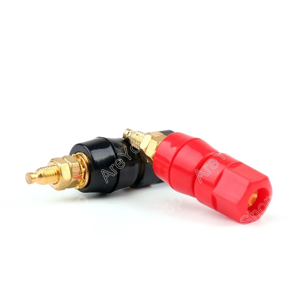 Areyourshop Sale 12 Pcs Gold Plated Audio Speaker Binding Post Banana Jack Connectors Adapter