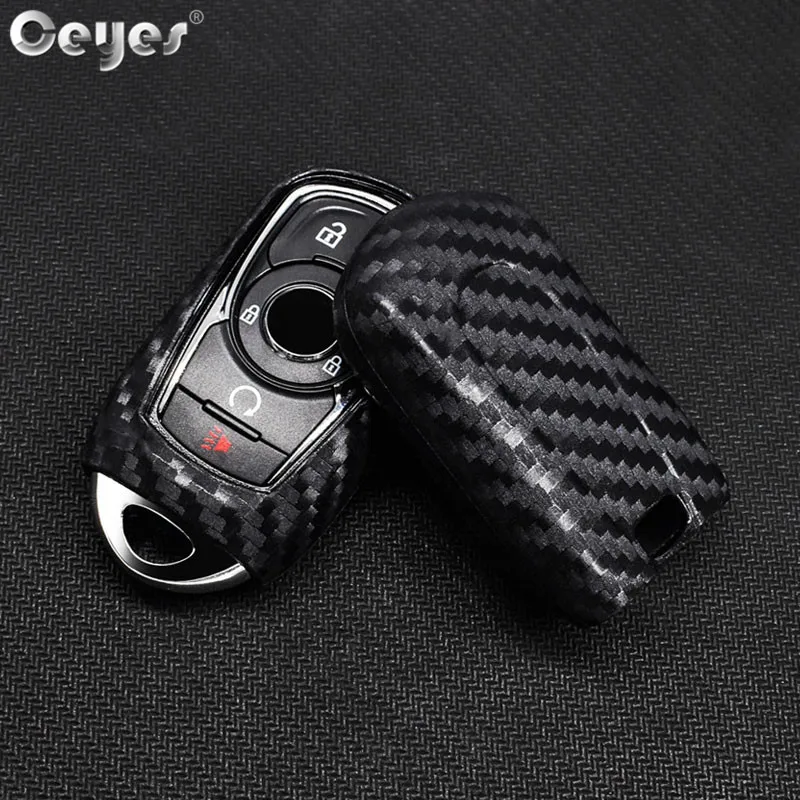 Ceyes araba Styling için karbon Fiber tahıl oto anahtar kapağı kılıfı Opel Astra Encore Buick için Buick kabuk aksesuarları araç-styling