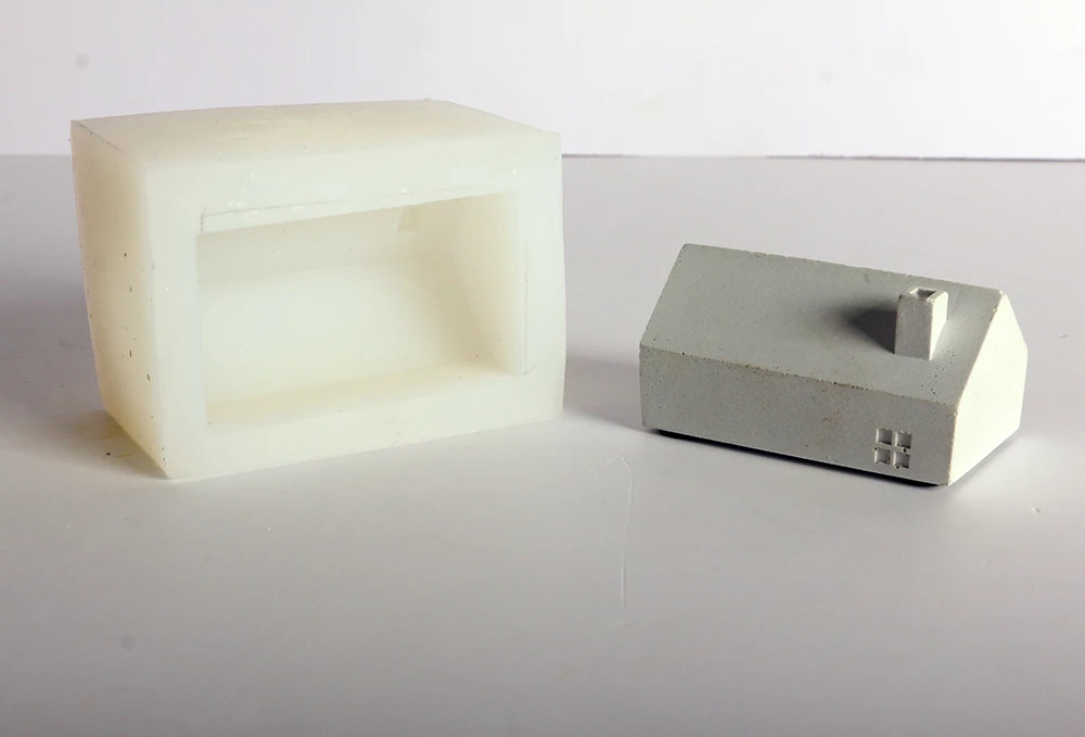 The house modelling design concrete silicone mold office cement placements mold study decoration gift plaster hand mold