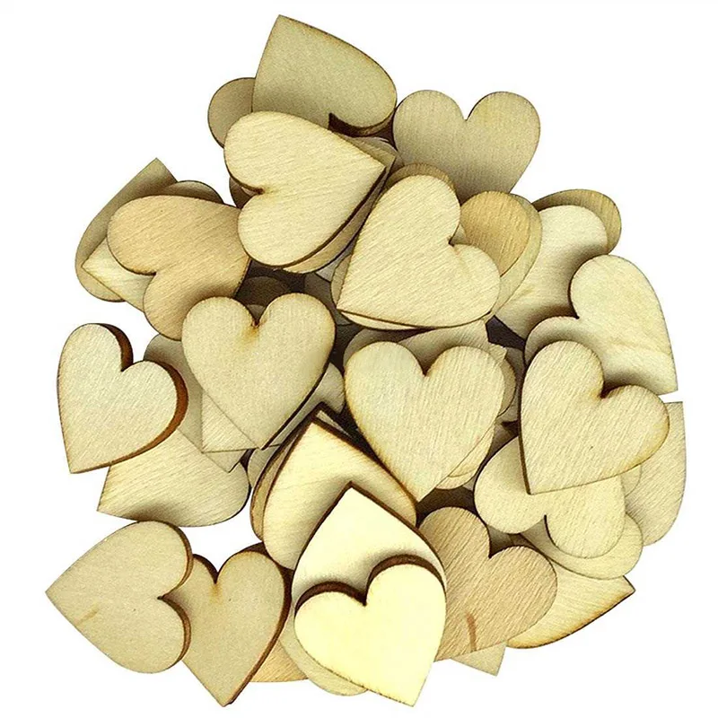 Practical Peach Heart Wooden Patches For Clothing Luggage Bags Craft DIY Handcraft Decoration Accessories 10MM/20MM/30MM