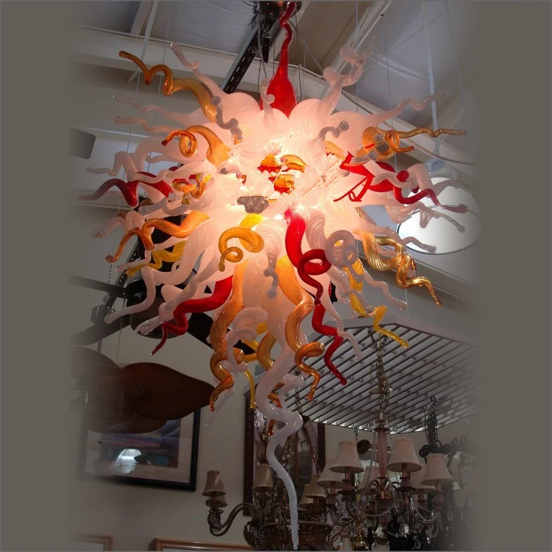 

Free Air Shipping Staircase Long Chandeliers Hand Blown Murano Glass Ceiling Lights Designer