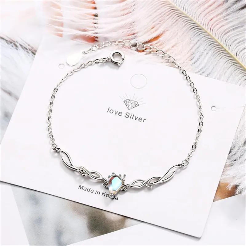 

New Beautiful Colorful Moonstone Deer 925 Sterling Silver Jewelry Fresh Antler Animal Crystal Popular Bracelets SL088