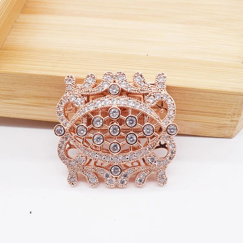 1piece 6strings white/ yellow/ golden/black  zircon Jewelry Clasp  wholesale clasps/hooks FPPJ FOR DIY