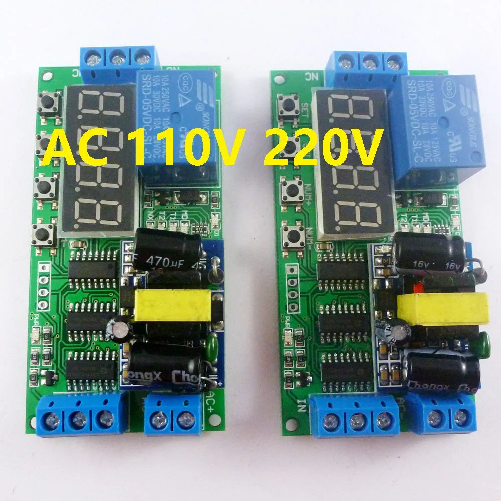 2 Pcs AC 110V 220V 85V-260V Cycle Time Timer Switch Delay Relay ON OFF For LED Smart Home PLC Light