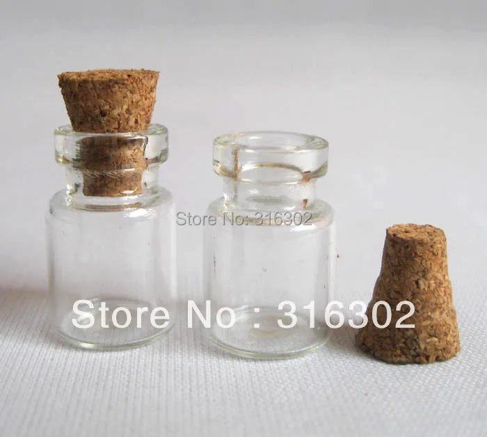 

500 x 0.6ml Mini Glass Bottle with wood cork sample glass vials wishing bottle1ml,2ml till 300ml are available