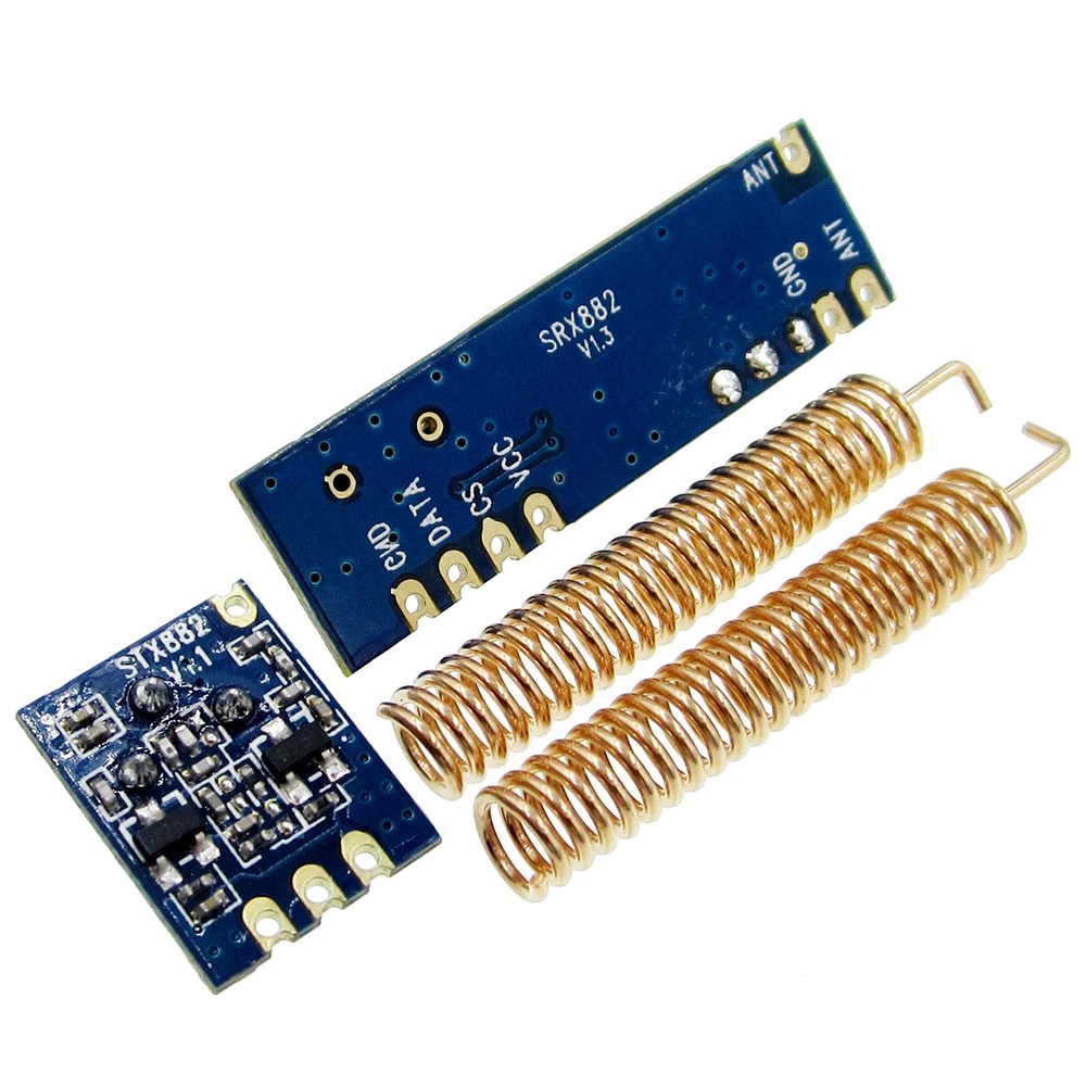 433MHz 100 Meters Wireless Module Kit ASK Transmitter STX882 + ASK Receiver SRX882 + 2Pcs Copper Spring Antenna