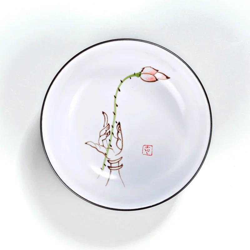 Jingdezhen hand-painted ceramic tea cups tea kiln fat white lotus lotus hand-painted ceramic cups