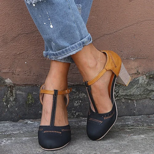 Women new fashion Platform Sandals Buckle High Heel Sandals Women Summer Shoes Square Heel Gladiator Sandals image 3