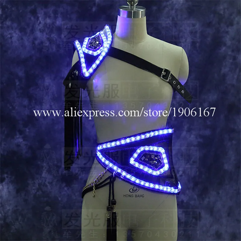 Christmas LED Luminous Light Up Stage Performance Clothes Flashing Ballroom Costume Party Dance Wear Clothing Sexy Man Props