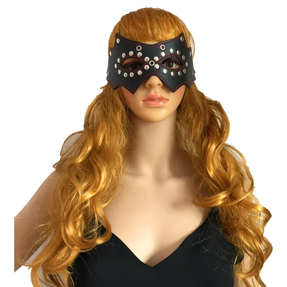Sexy Lady Mask Eye Mask rivetti leather Masquerade Roleplay Blindfold giochi per adulti BDSM Bondage Night Club Party Eye Mask Sex