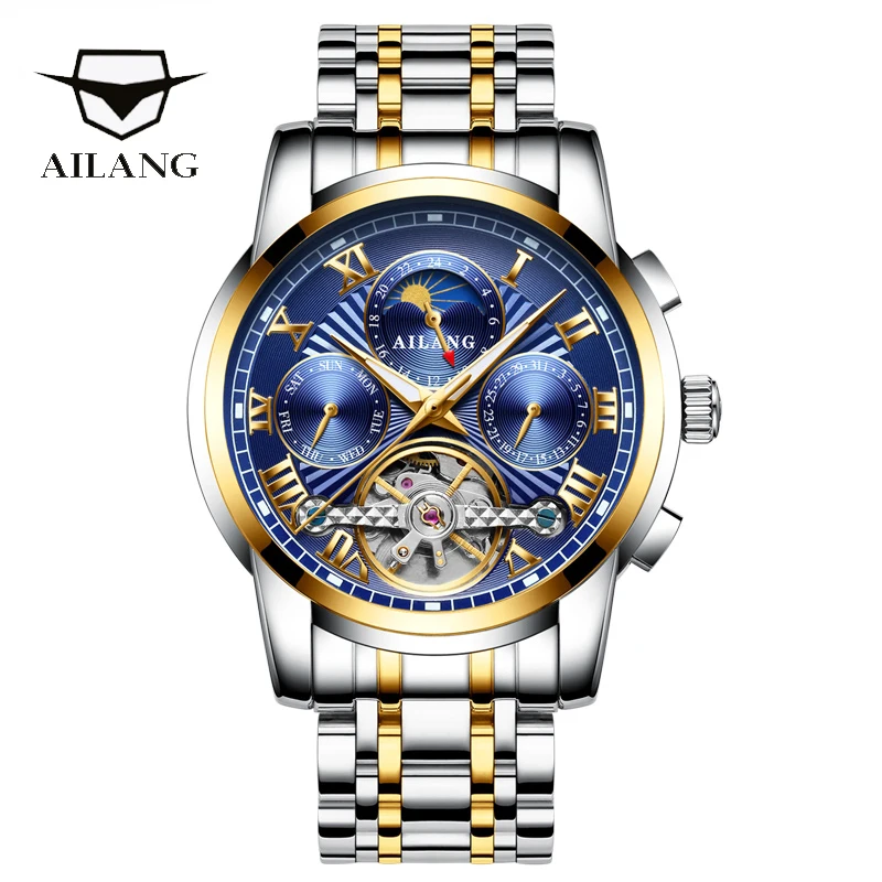 AILANG original brand men's automatic watch top luxury steel watch business man fashion with standard clock mechanical male 2019