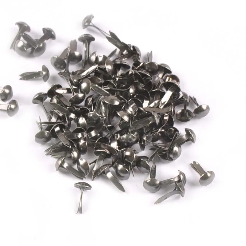 100 sztuk 5x10mm Mix okrągłe sztyfty zapięcia zdobienie dla Scrapbooking dostaw DIY metalowe rzemiosła akcesoria buty wystrój c2147