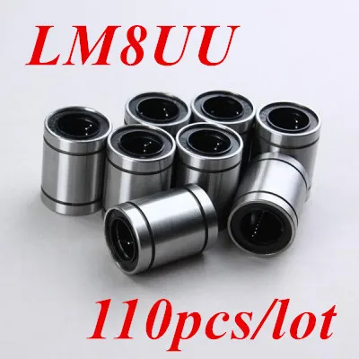 

110pcs/lot NEW LM8UU LM8 linear ball bearing 8mm linear bush cnc parts for 3D printer for 8mm shaft