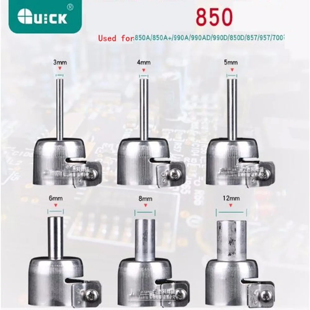 Original QUICK 857/850A/850A+/990A/990AD/990D/850D/700/706W/857DW/957DW Rework Station Hot Air Gun Muzzle Tuyeres 3/4/5/6/8/12MM