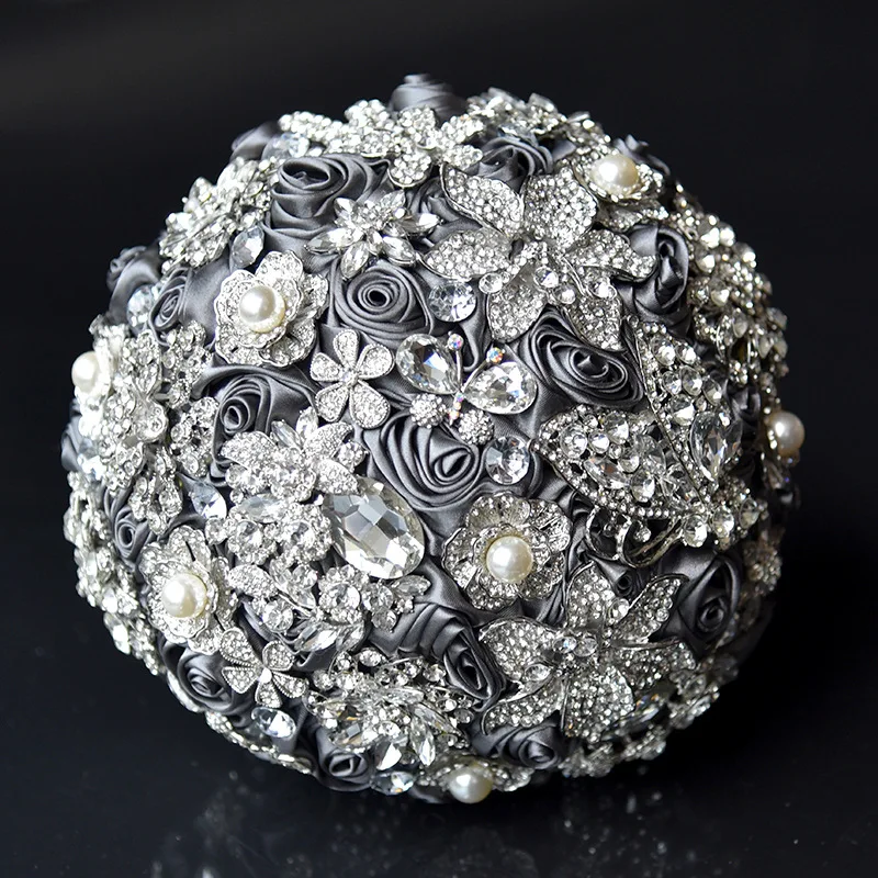 

1pc/lot Gorgeous Crystal Luxury Bling Wedding Bouquet Sparkle Brooch Bouquet for wedding