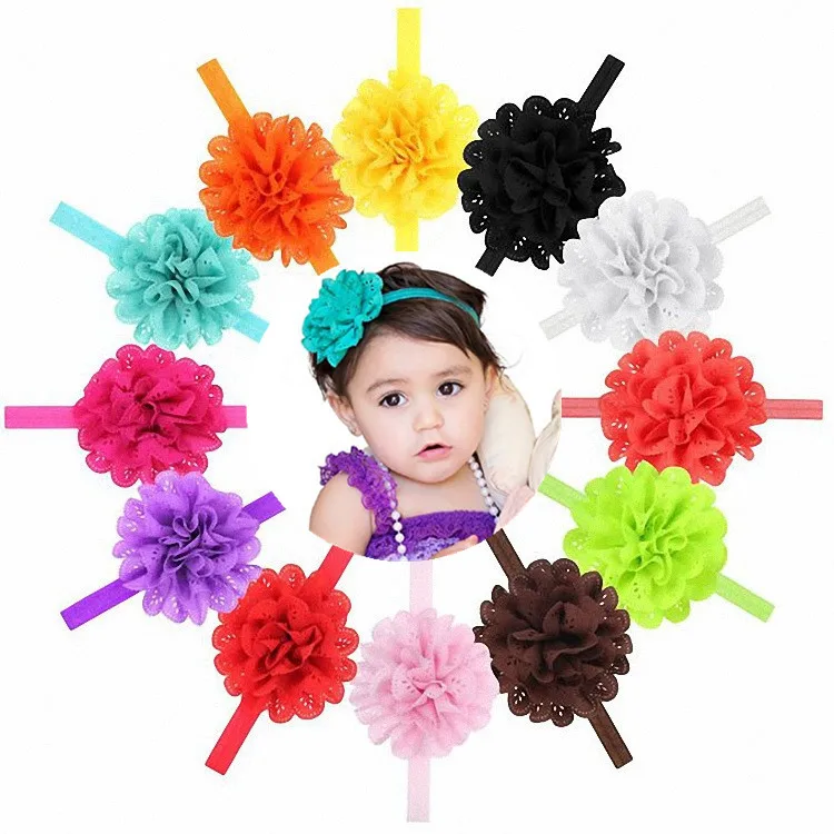 Hot Small Girl Chiffon Flower Headband Accessories Newborn Girls Flower Bow Girl Headbands Headband Headwear