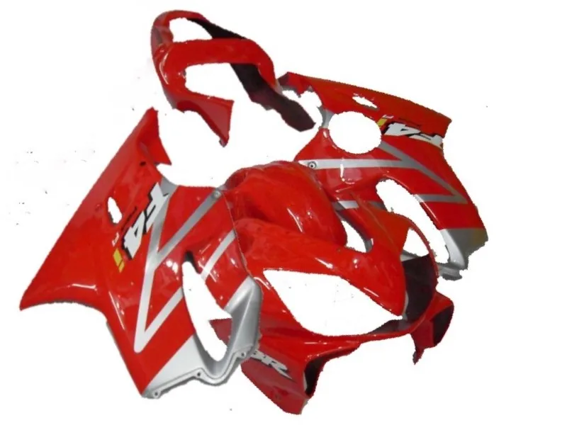 

km Complete Injection ABS Plastic Full Fairing Kit For CBR600 F4i Year 01 03 2001 2002 2003 Motorbike Red Silver Cowlings