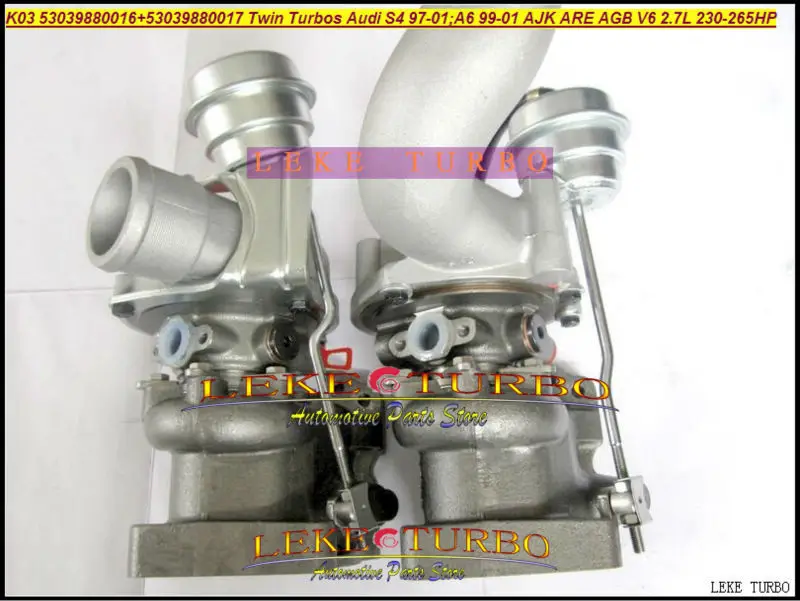 

xxx K03 016 + 17 Twin Turbo 53039700016 53039700017 53039880016 53039880017 для AUDI S4 97-01 A6 AJK ARE BES AGB 2.7L 265 л.с.