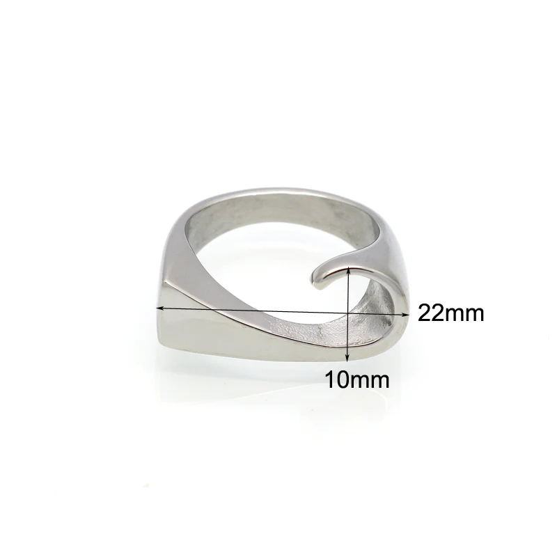 Gold Color Stainless Steel Simple OL Female Ring New Arrivals Fashion anillos Moon Hook Jewelry Ring For Women Finger Rings
