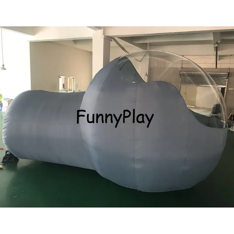 Tienda de campaña de burbujas para la familia, carpa de descontaminación con bomba, inflable, transparente, gris claro