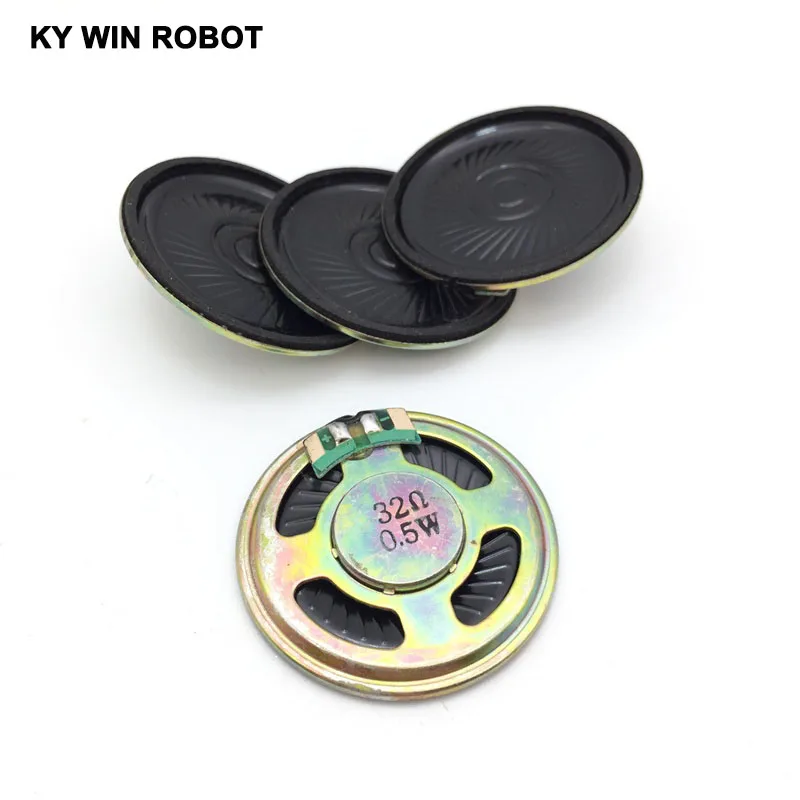 초박형 스피커, 32 ohms, 0.5 와트, 0.5 W, 32R, 직경 40mm, 4cm 두께 5mm, 로트당 5 개, 신제품