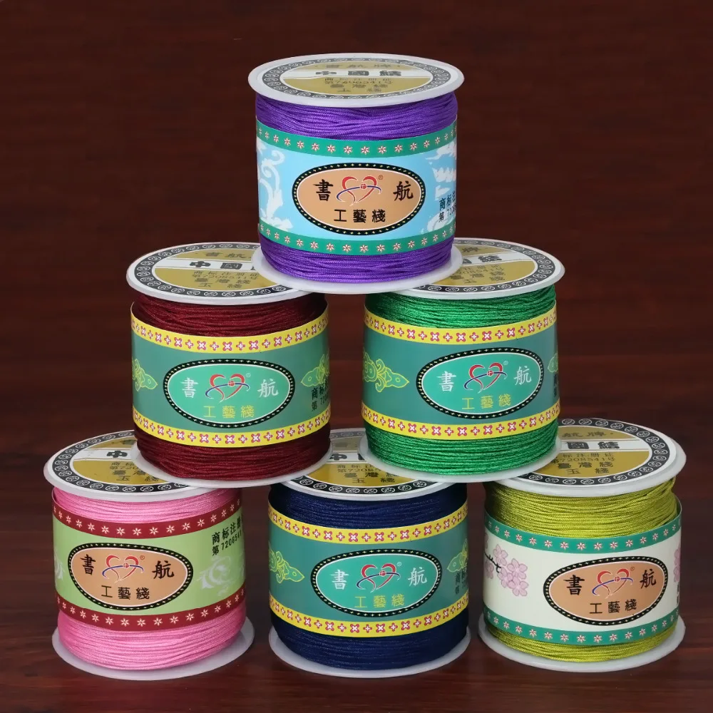 سوار حبل نايلون ، 100 ياردة ، 0.8 مللي متر ، عقدة صينية ، مكرميه ، مضفر ، سلسلة ، شرابة ، خرز ، مجوهرات