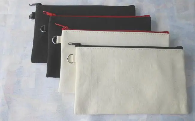 11*20cm Pure white cotton canvas cosmetic Bags DIY women blank plain zipper makeup bag phone clutch bag keychain bag lin3039