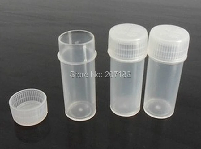 

(500pcs/lot) 5ml/5g Translucent Tube Plastic PET Vial Tube Sample Storage Powder Bottle