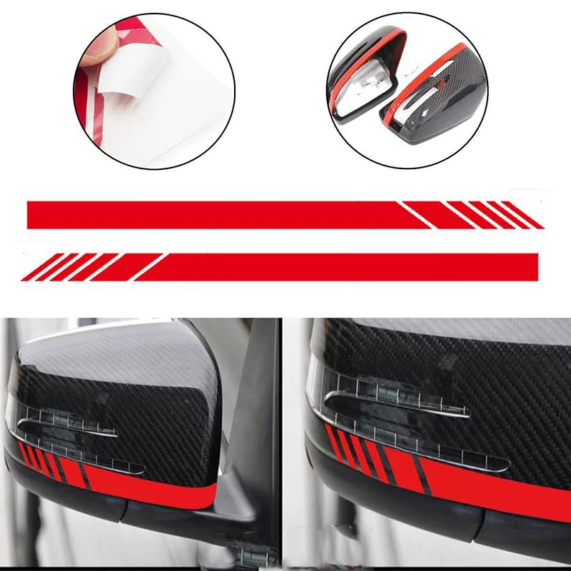 JX-LCLYL 2pcs Side Mirror Stripe Decal Sticker for Mercedes Benz W204 W212 W117 W176