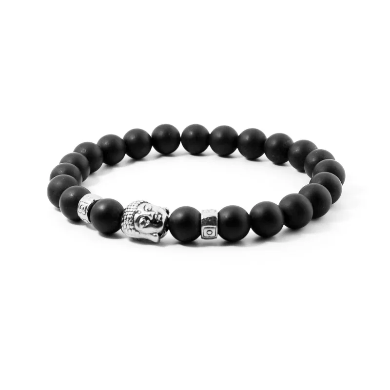 Neues Buddha-Kopf-Charm-Perlenarmband für Männer, Modisches Gallenstein-Naturstein-Armband für Frauen, Yoga-Schmuck, Partygeschenk, Großhandel – Detail 2