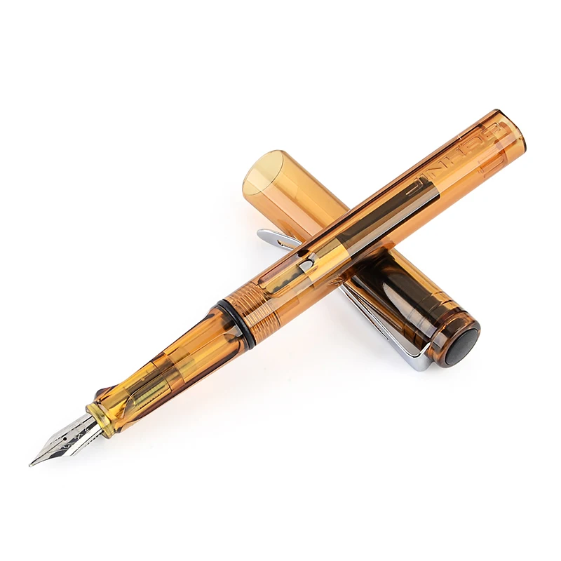 Creative Student Transparent Plastic Fountain Pen 6 Colors 0.5mm Ink Pens for School Office Business Writing Stationery