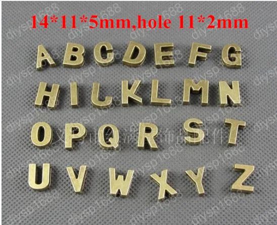 

wholesale letter/alphabet alloy antique bronze hole charm beads 5sets A~Z 26*5pcs lovely hot sale fit bracelet free shipping